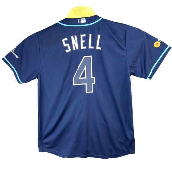 Vintage MLB Tampa Rays Blake Snell # 4 Jersey Men M Blue Stadium Give Away - Picture 2 of 9